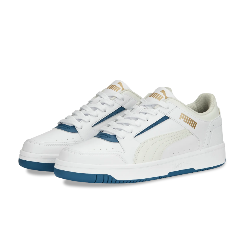 Tenis Puma Rebound Joy Low Blanco Azul de Caballero Original