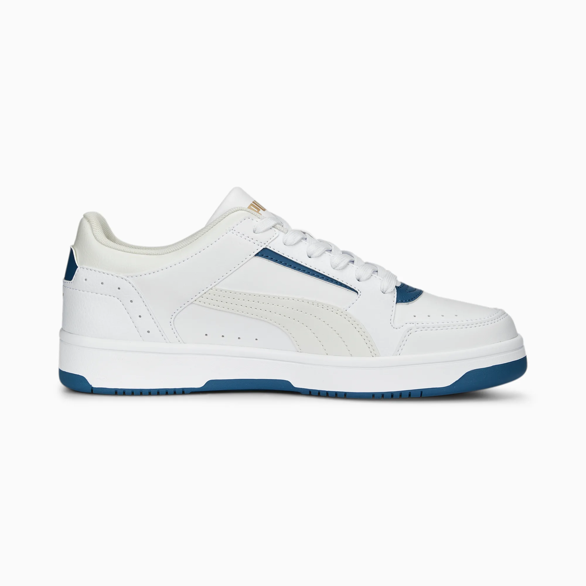 Tenis Puma Rebound Joy Low Blanco Azul de Caballero Original