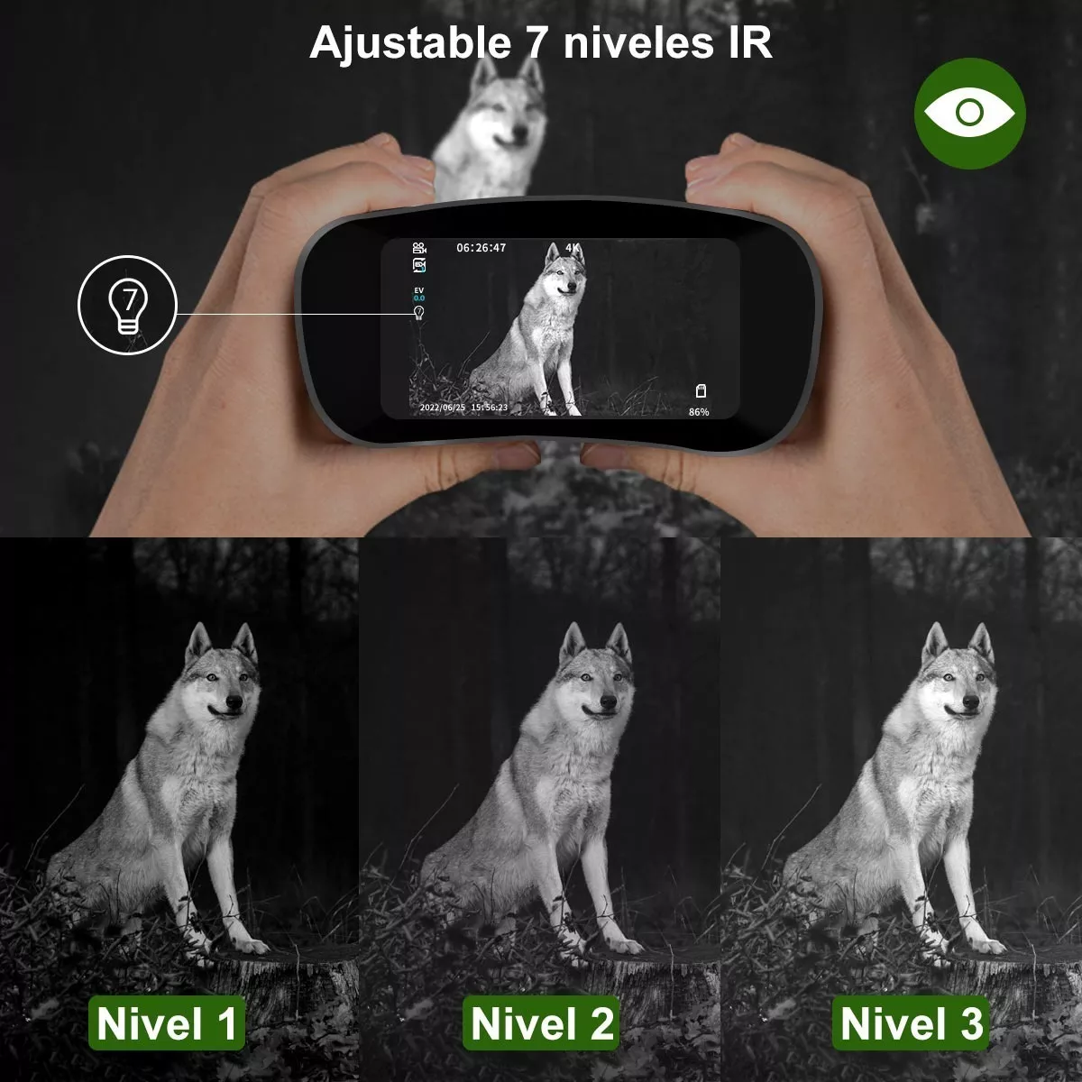 Binoculares De 36mp Con Visión Nocturna Para Oscuridad Total