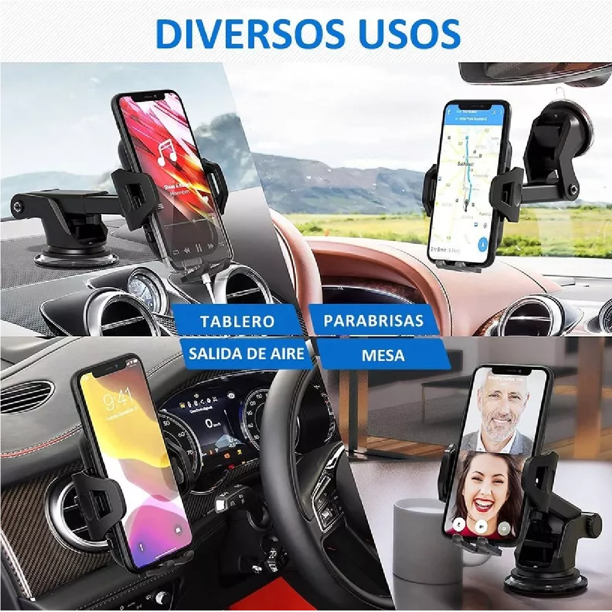 Soporte Para Teléfono Para Coche,soporte Porta Celular 3en1