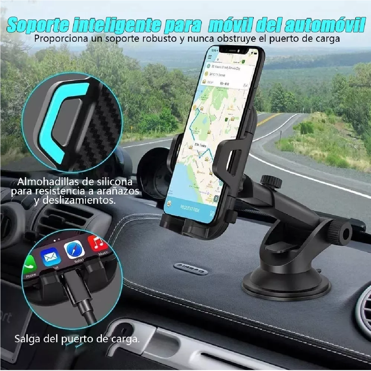 Soporte Para Teléfono Para Coche,soporte Porta Celular 3en1
