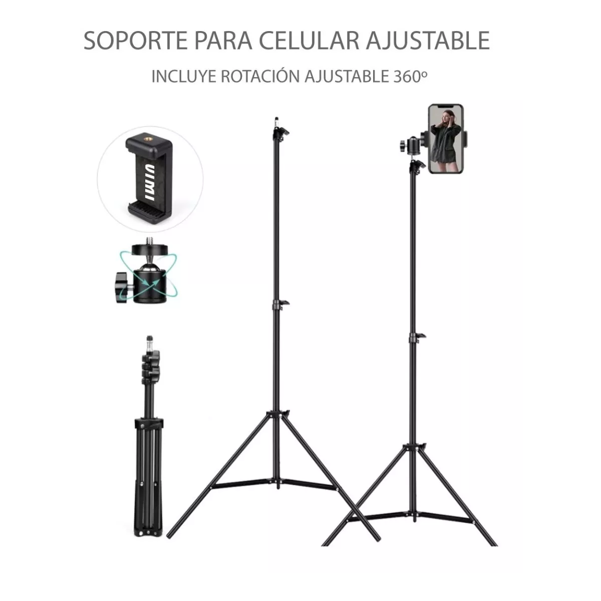 Tripie Metalico Grande 110 Cms Celular - Cámaras - 3 Niveles