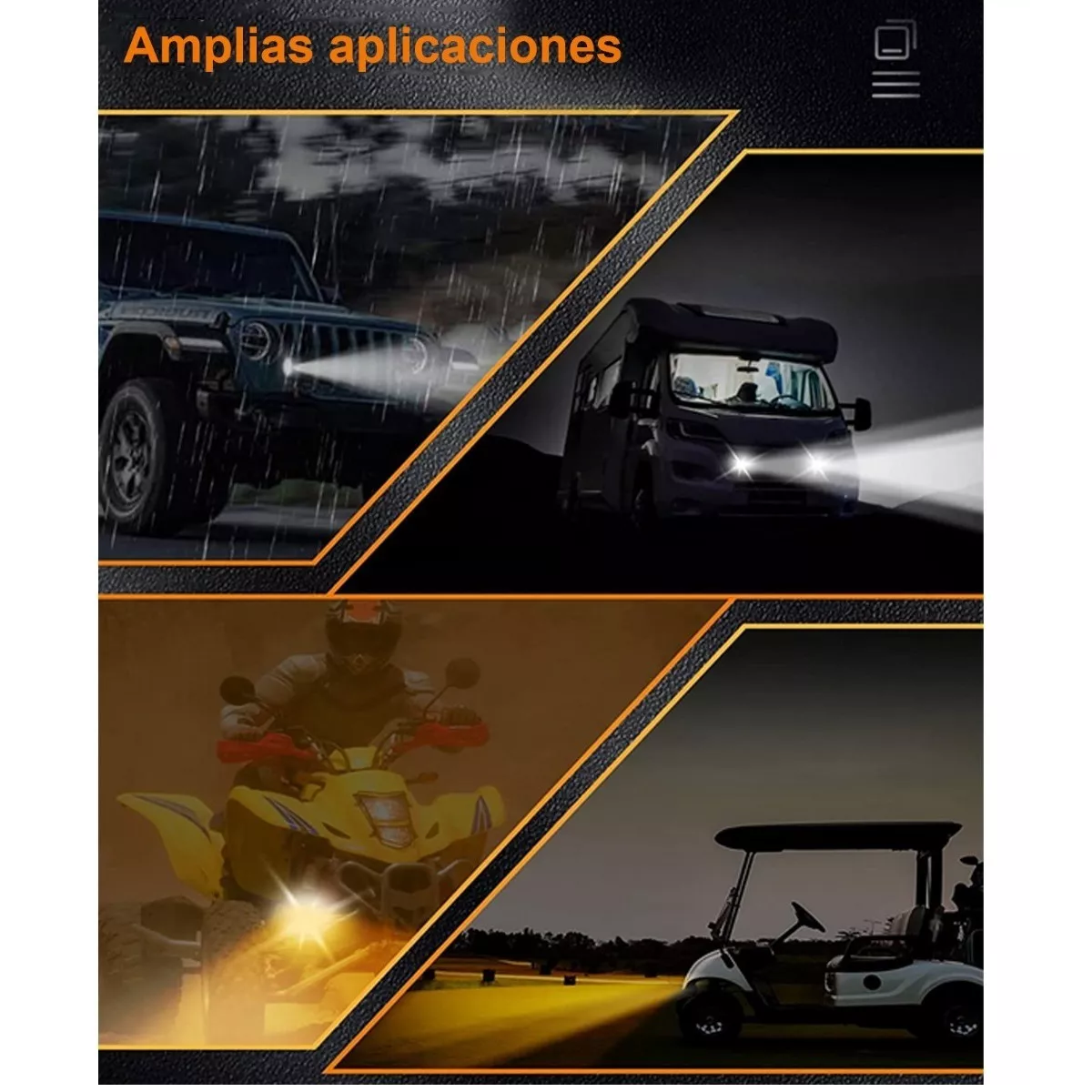 Par Faros De Lupa 60w Luz Auxiliar Niebla Led Para Moto Auto