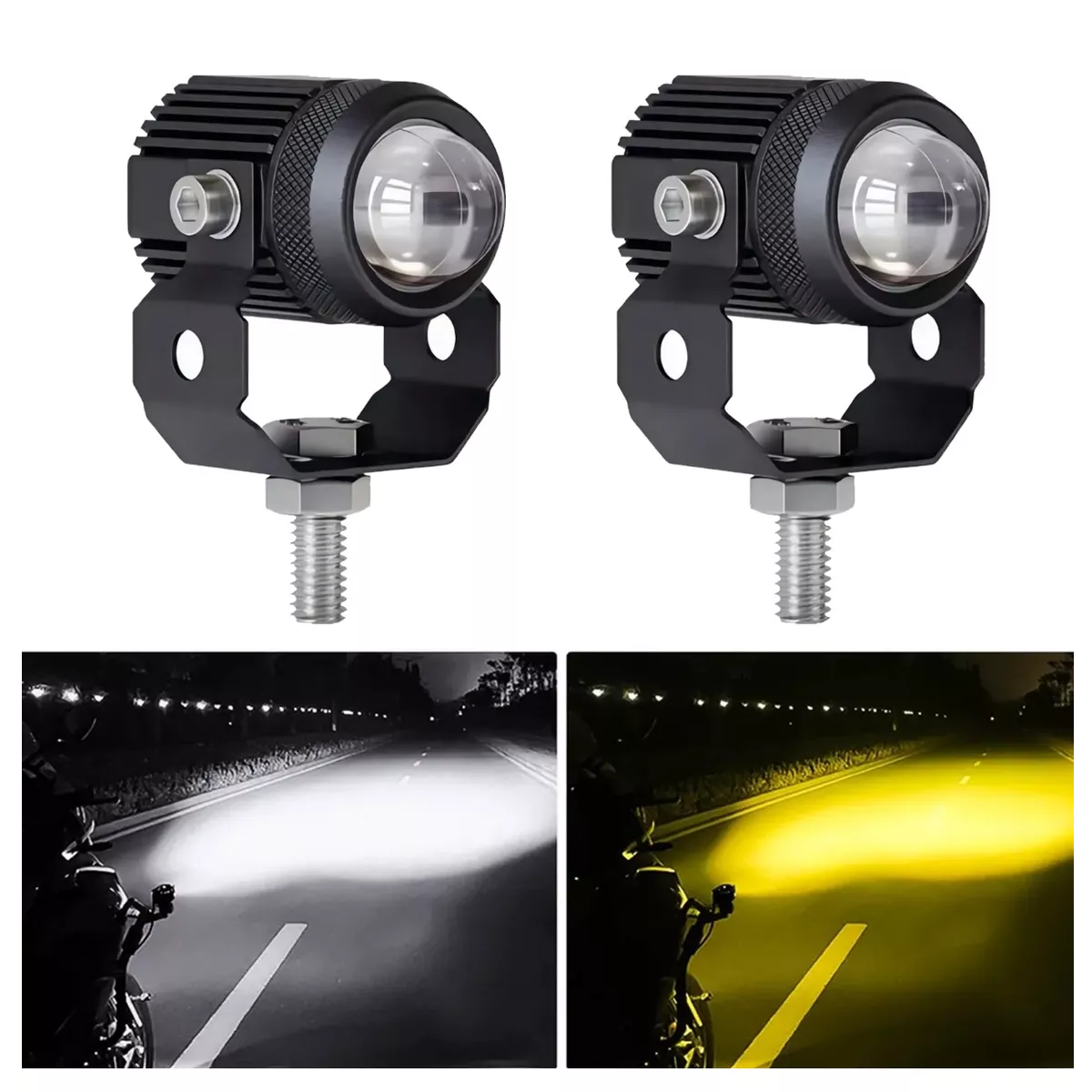 Par Luces Led Auxiliares Faros De Lupa Para Auto Moto 60w