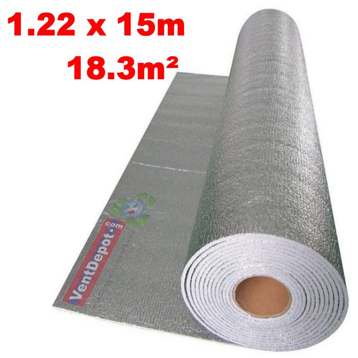 Rollo Aislamiento Térmico Plastico, MXCRA-004-2, 1.22m x 15m, Espesor 3mm, -51 a 82C, Metalizado 0.1mm, Micro Celdas 3mm, Metalizado 0.1mm., MicroShock