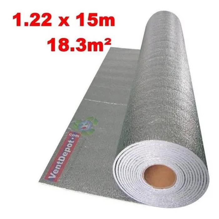 Rollo Aislamiento Térmico Plastico, MXCRA-004-2, 1.22m x 15m, Espesor 3mm, -51 a 82C, Metalizado 0.1mm, Micro Celdas 3mm, Metalizado 0.1mm., MicroShock