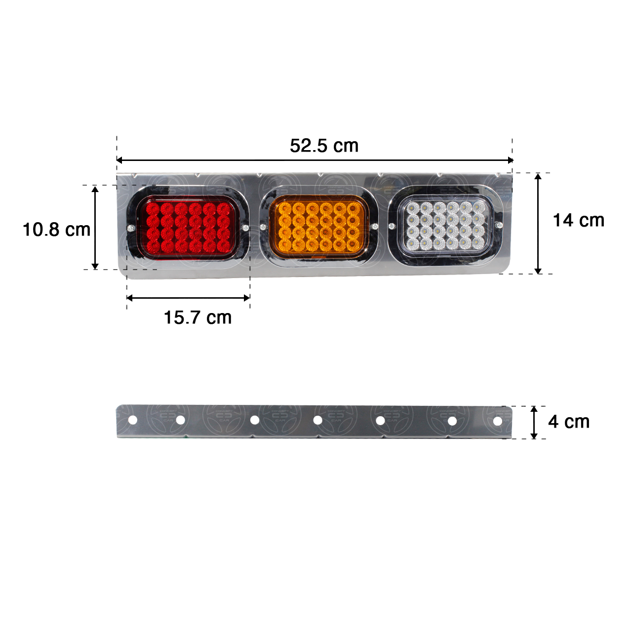 Par Plafonera Porta Plafones Cromo Rectangular 24 Led 12-24v