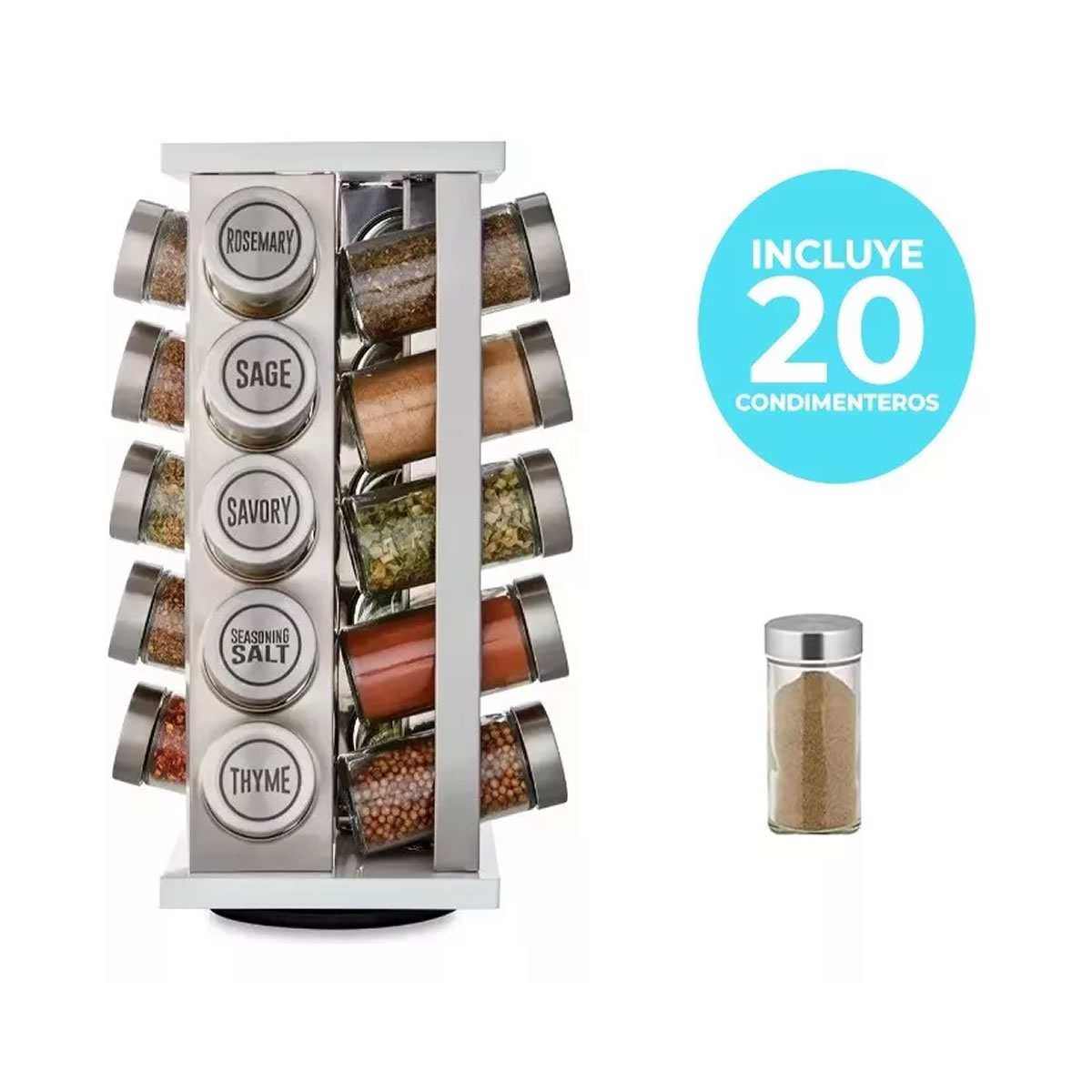 Especiero Giratorio Con 20 Frascos Kamenstein 1707463 CST