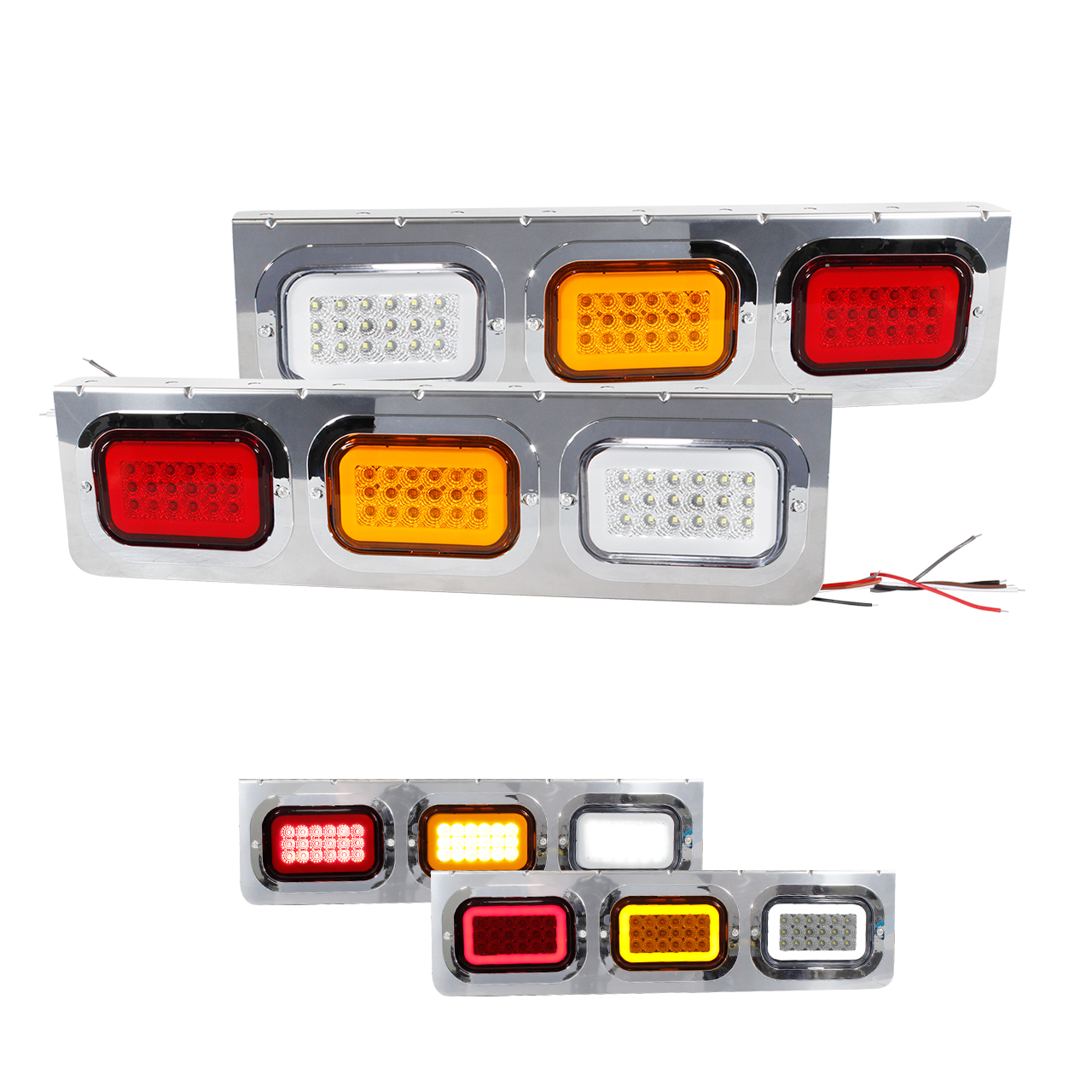 Par Plafonera Porta Plafones Cromo Rectangular 18 Led Arillo