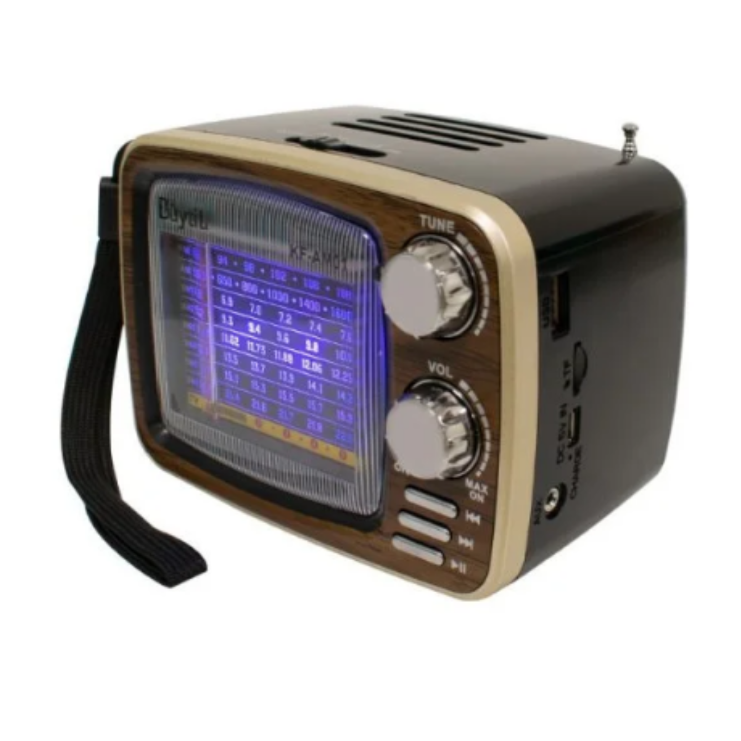 Bocina Bluetooth estilo vintage con radio AM / FM