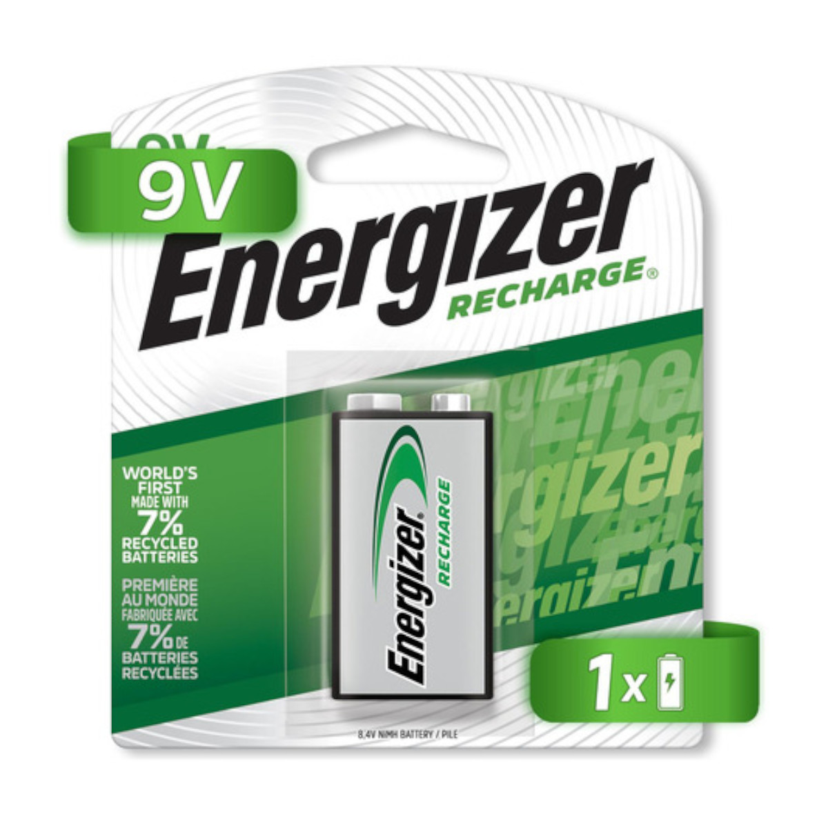 Pila Batería Cuadrada Energizer Recargable 9V 175 mAh 1 pza