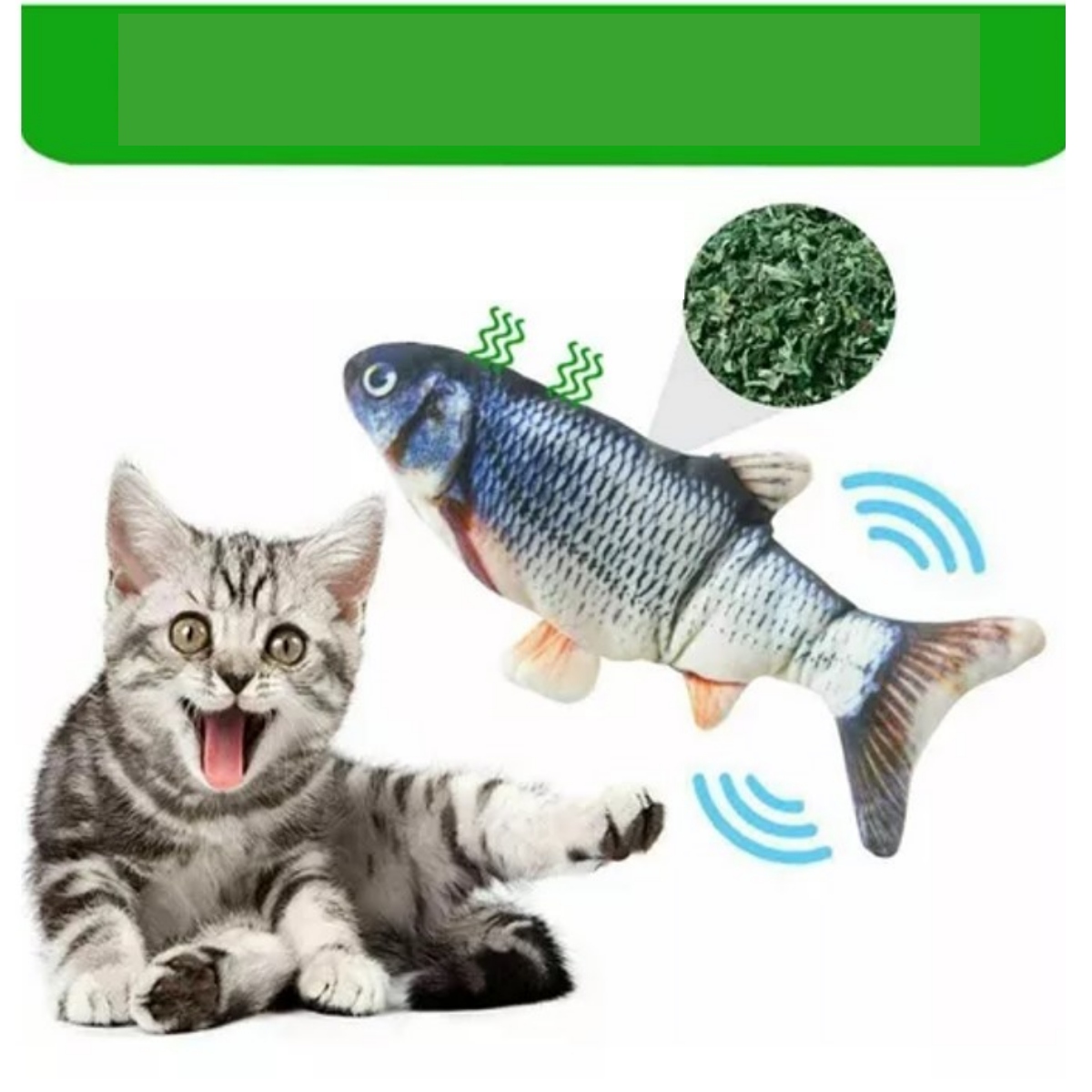 Juguete De Pescado Interactivo Para Gato 3d Con Carga Usb
