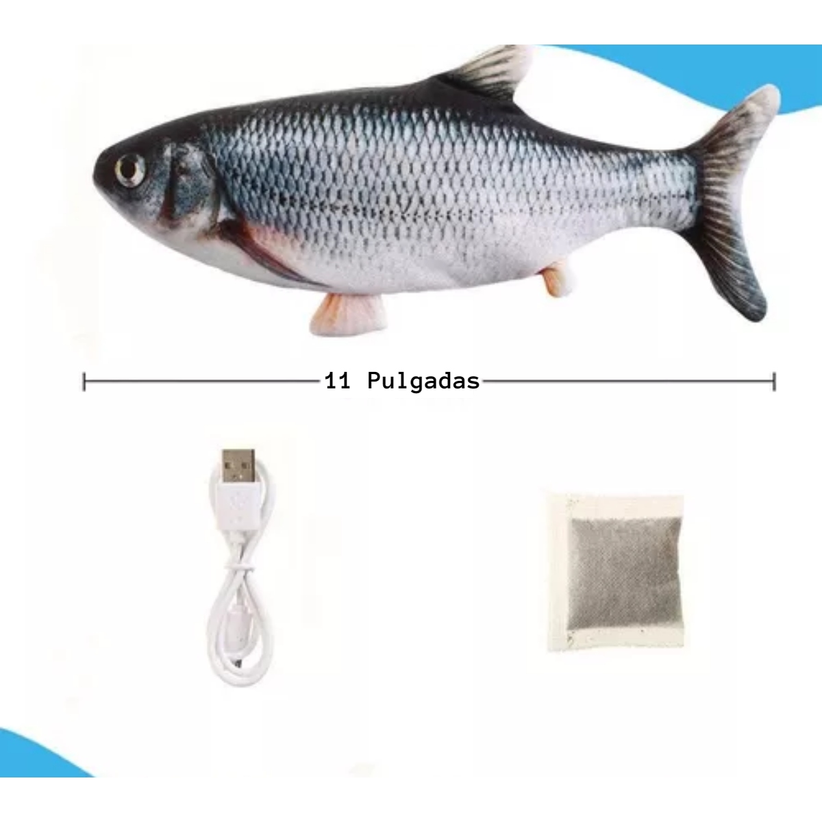Juguete De Pescado Interactivo Para Gato 3d Con Carga Usb