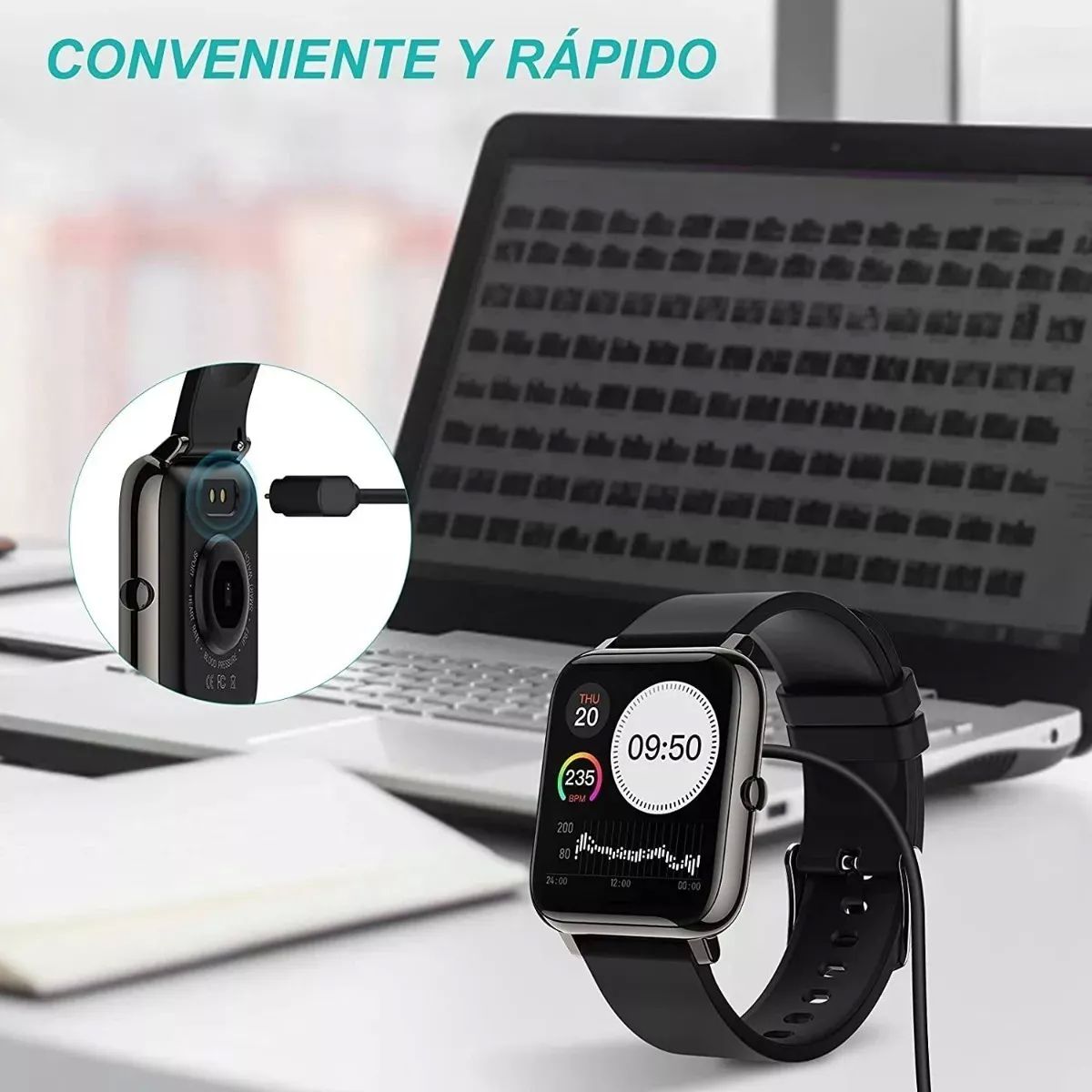 Cable Cargador Dock Usb Compatible Con Smartwatch Smartband