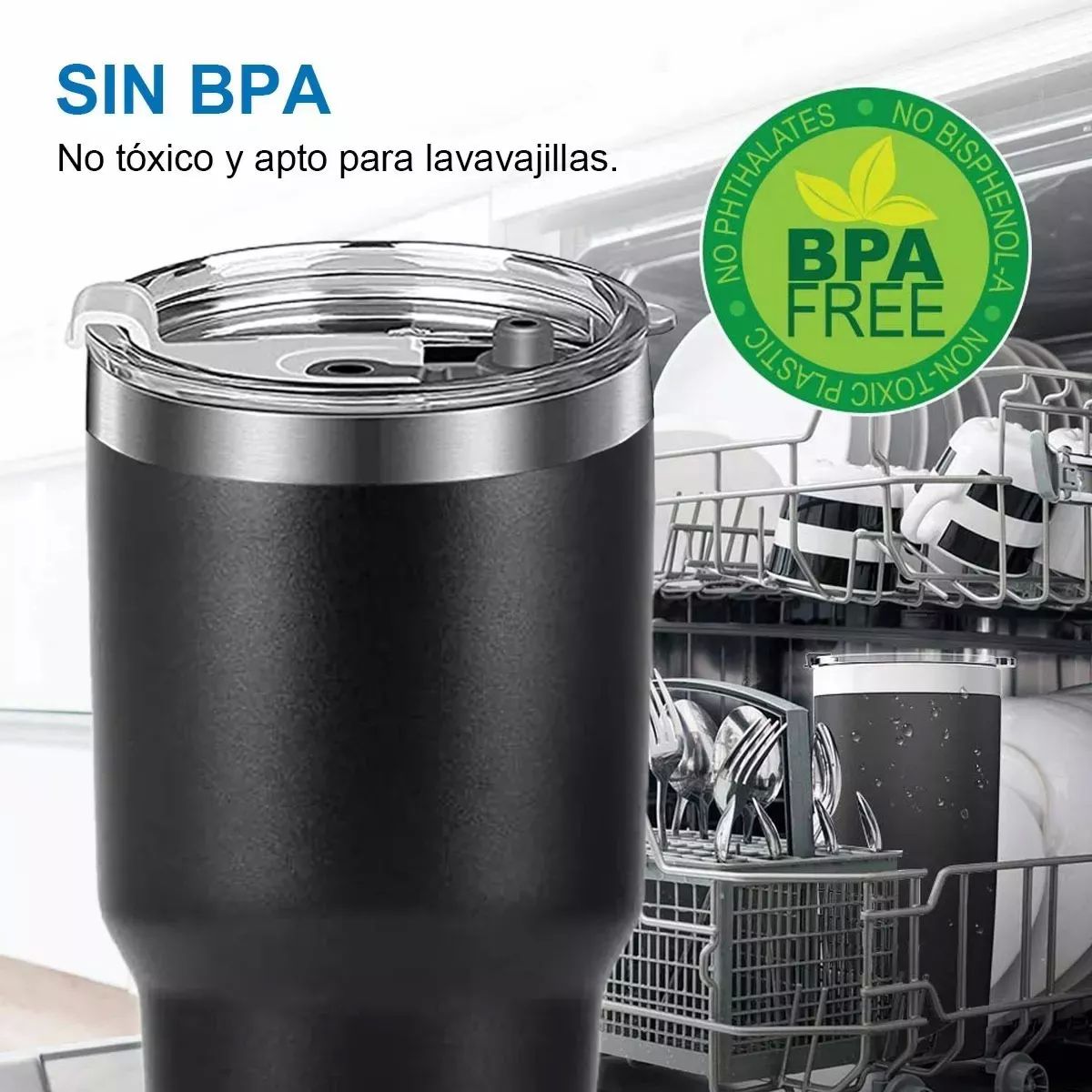 Vaso Termo Térmico Portátil Acero Inoxidable Calor Frío 30oz Termo Azul