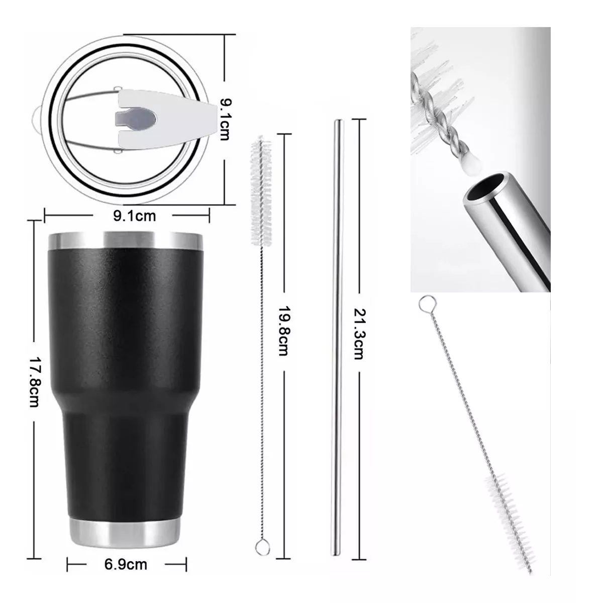 Vaso Termo Térmico Portátil Acero Inoxidable Calor Frío 30oz Termo Azul