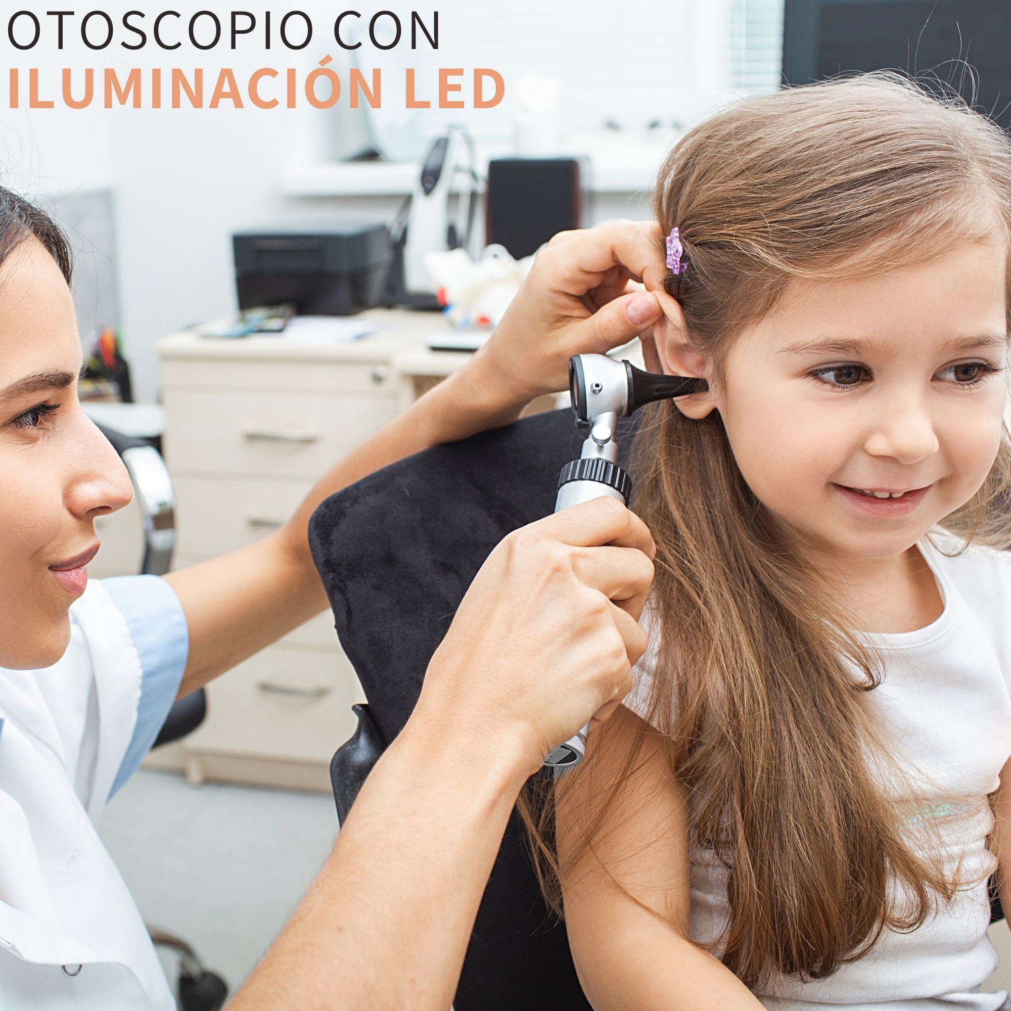 Estuche Medico Otoscopio Oftalmoscopio Luz Led Y Accesorios