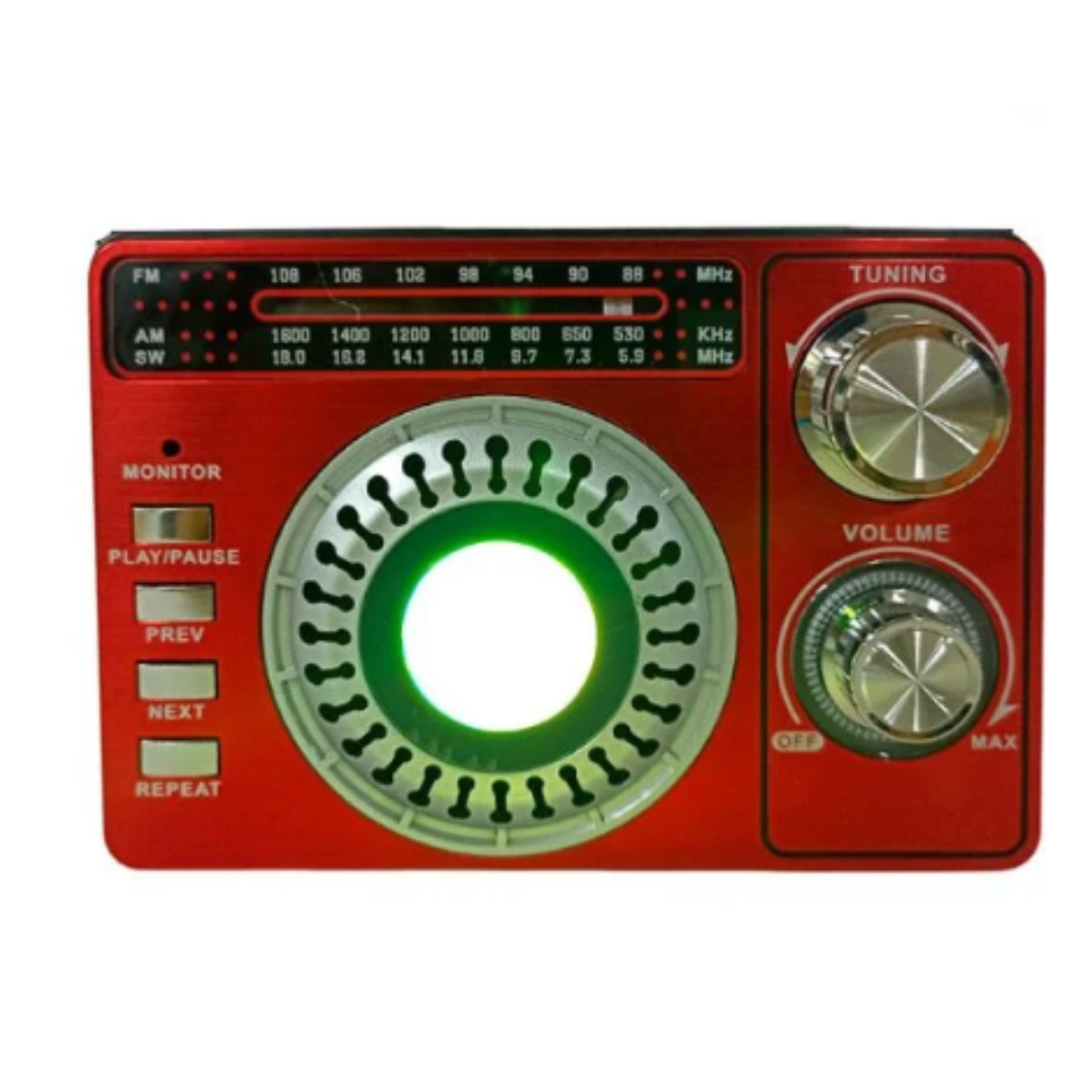 Bocina portátil Bluetooth estilo grabadora con radio FM