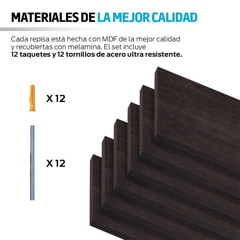 Repisas Flotantes de Madera MDF 6 Piezas de 30x15 cm