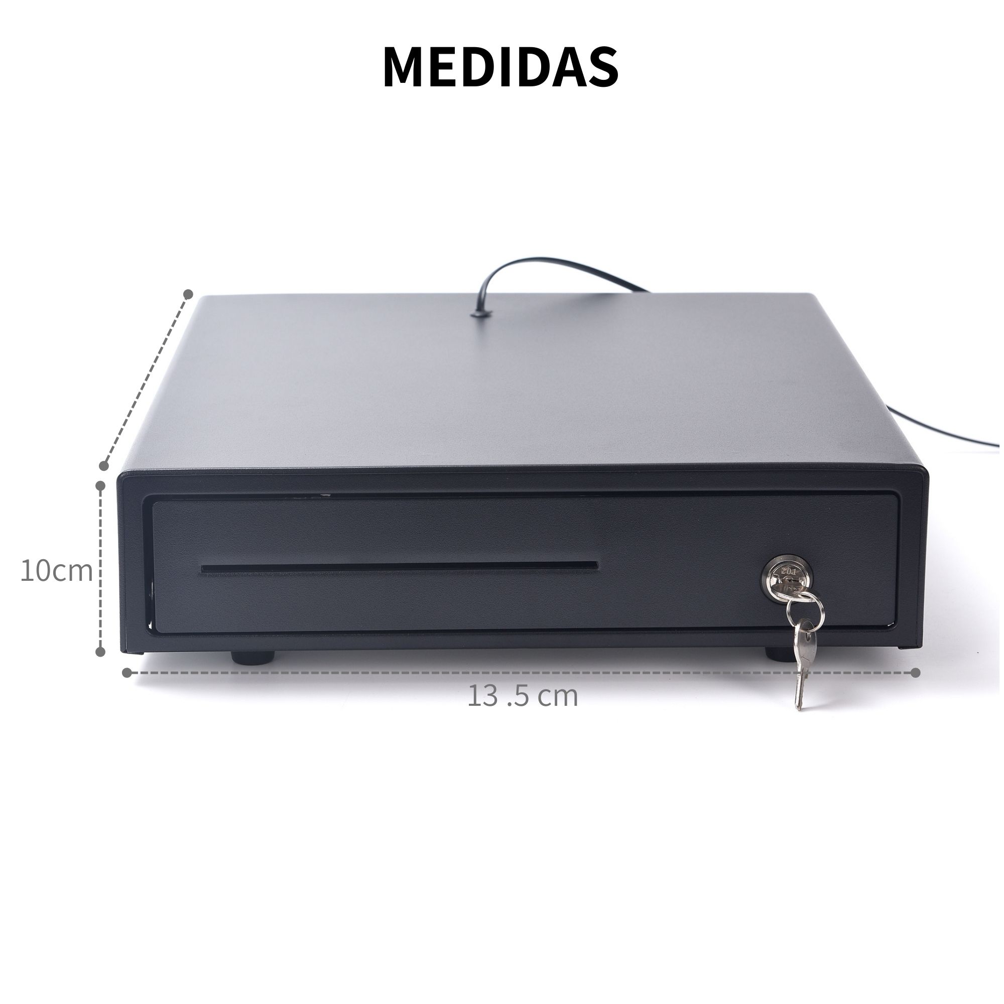 Cajon De Dinero Metalico 4 Billetes 5 Monedas Cable Rj11