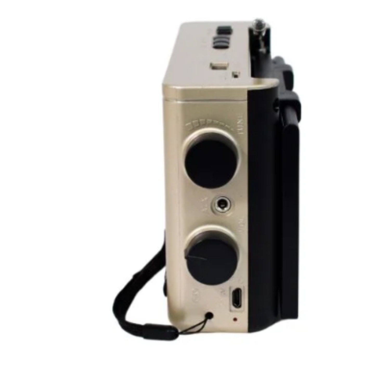 Bocina vintage portátil bluetooth,  con radio AM y FM, panel solar y linterna