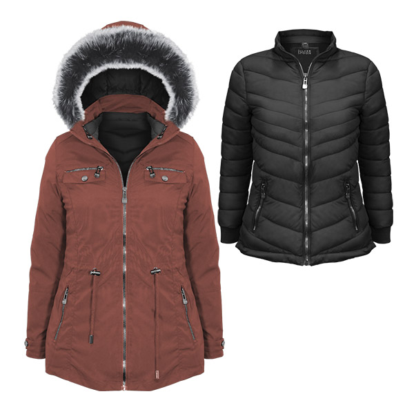 Chamarra para dama Modelo Xenia dos en una Tipo cazadora, y la segunda chamarra es Corta