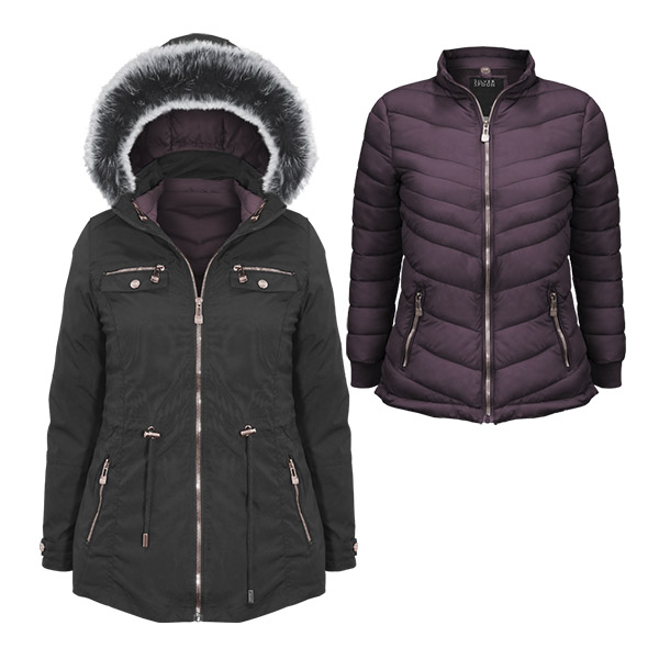 Chamarra para dama Modelo Xenia dos en una Tipo cazadora, y la segunda chamarra es Corta