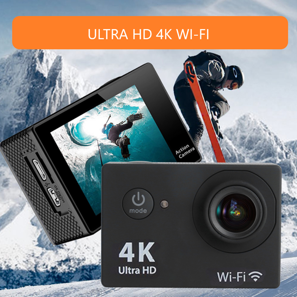 Cámara Acción azul Ultra HD 4K WiFi impermeable acuático vídeo Deportivas deportes aire libre