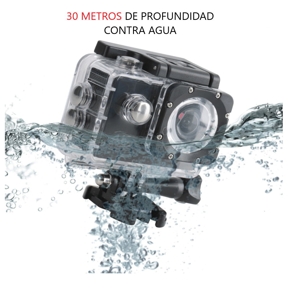 Cámara Acción azul Ultra HD 4K WiFi impermeable acuático vídeo Deportivas deportes aire libre