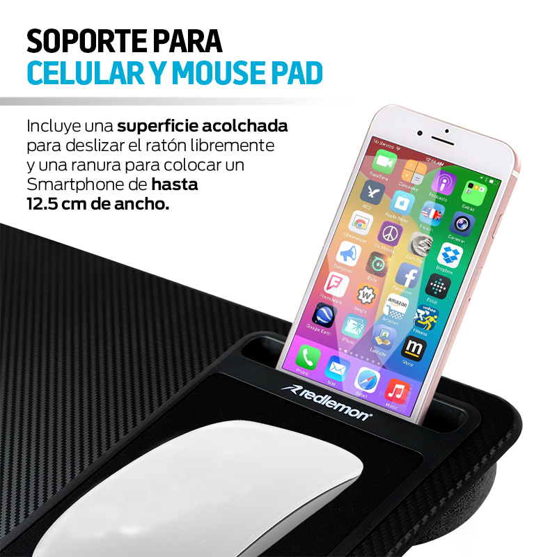 Mesa para Laptop Egonómica con Soporte para Celular y Mouse Pad
