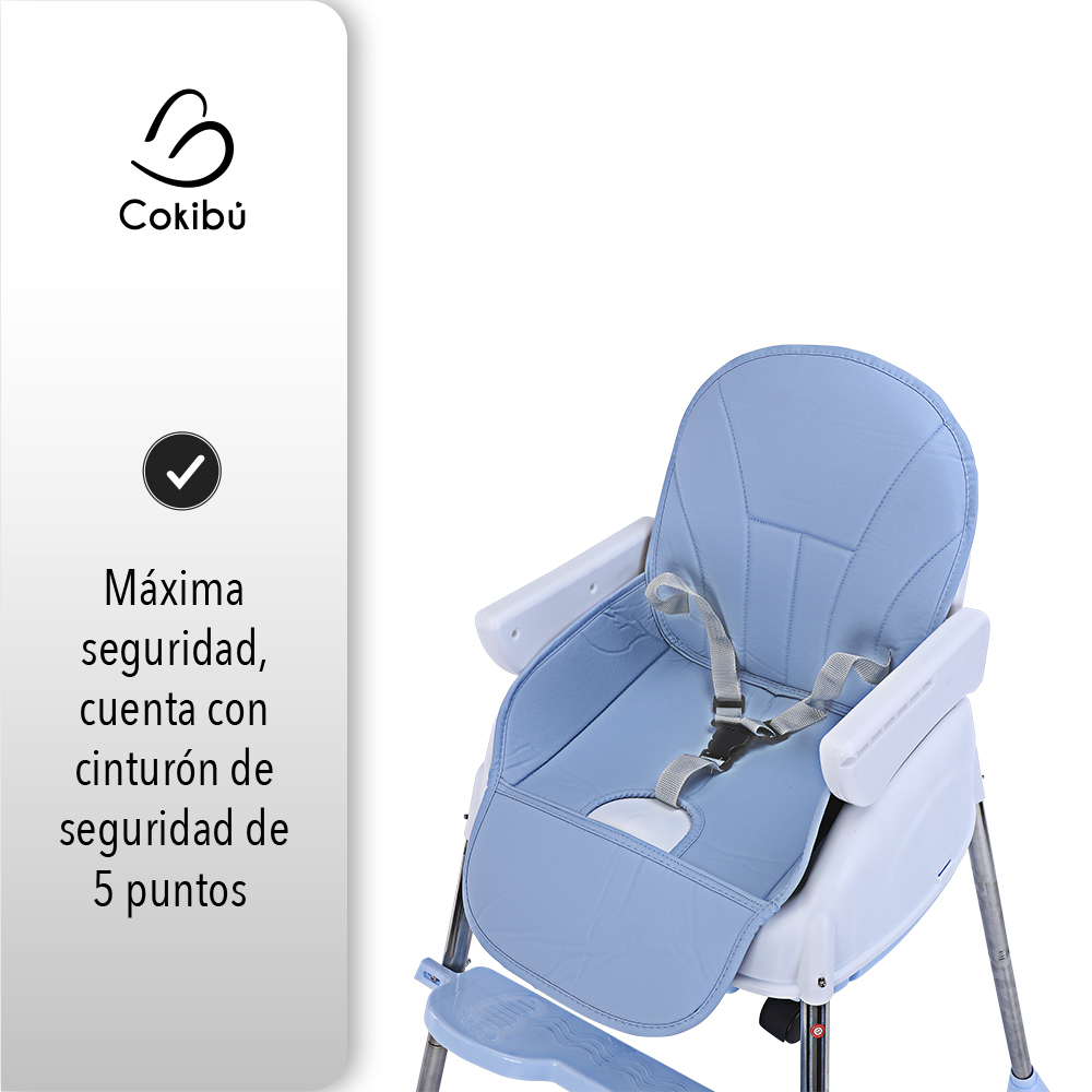 Silla De Comer Para Bebé Multifunción 3 en 1 Sillita y Mesa Color Azul —  Clemur