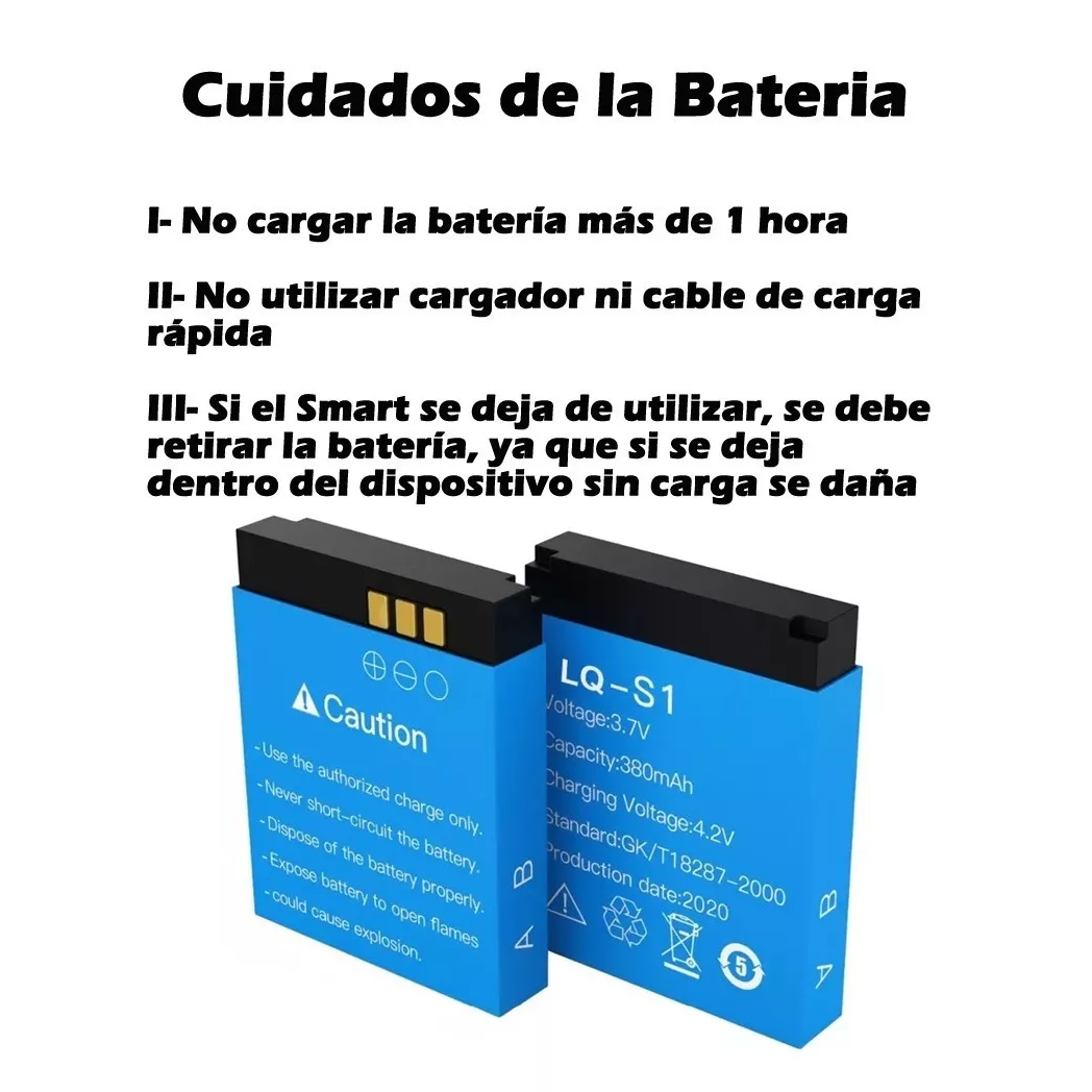 Bateria de Reloj Inteligente, Pila Recargable