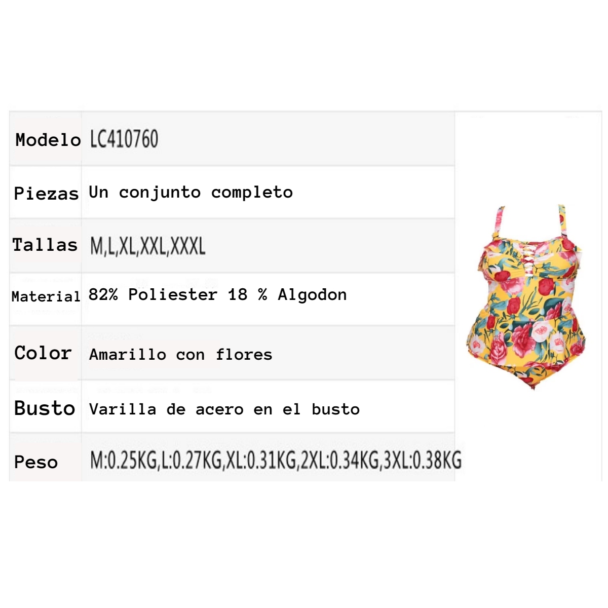 Traje De Baño Para Curvy Conjunto Una Pieza Estampado Flores