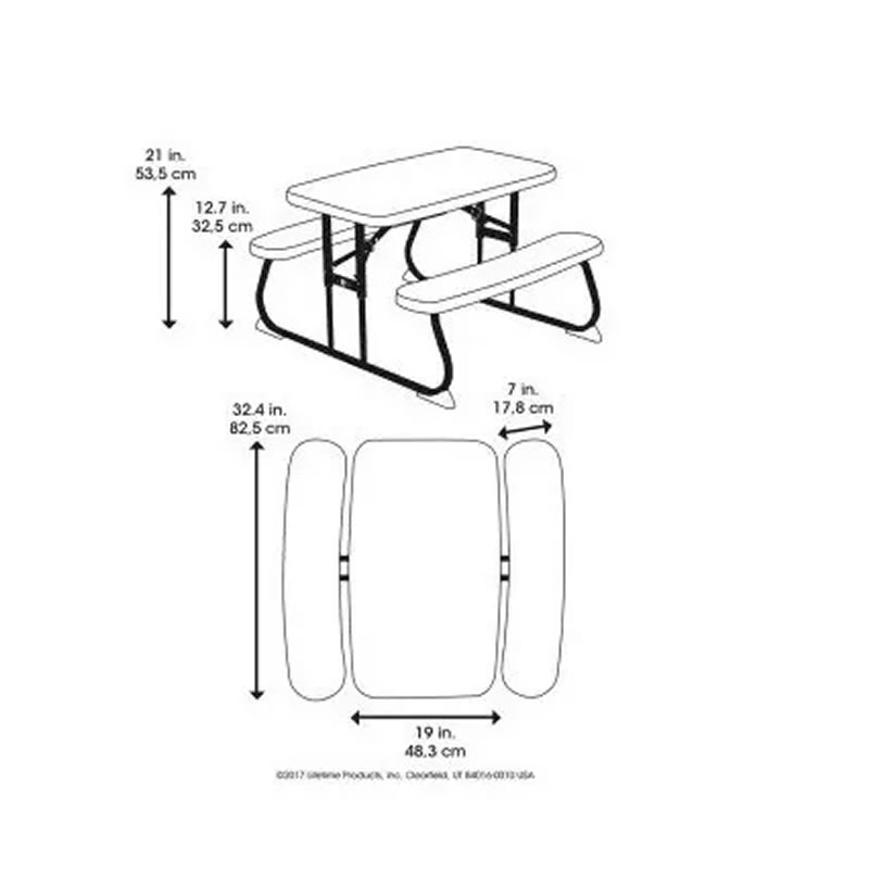 Mesa Infantil De Picnic Plegable De Niños Lifetime 60216 SMS