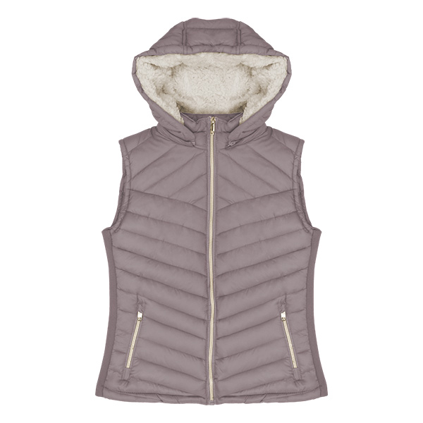 Chaleco para dama Modelo Vola con capucha desmontable, afelpado de la parte de adentro 