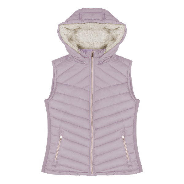 Chaleco para dama Modelo Vola con capucha desmontable, afelpado de la parte de adentro 