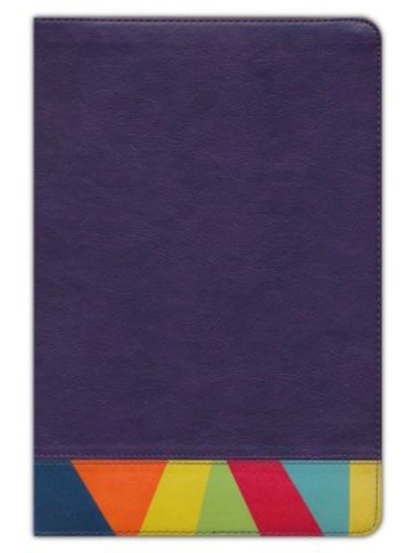 Biblia Rvr60 De Estudio Arcoíris, Morado/multicolor Imitción Piel