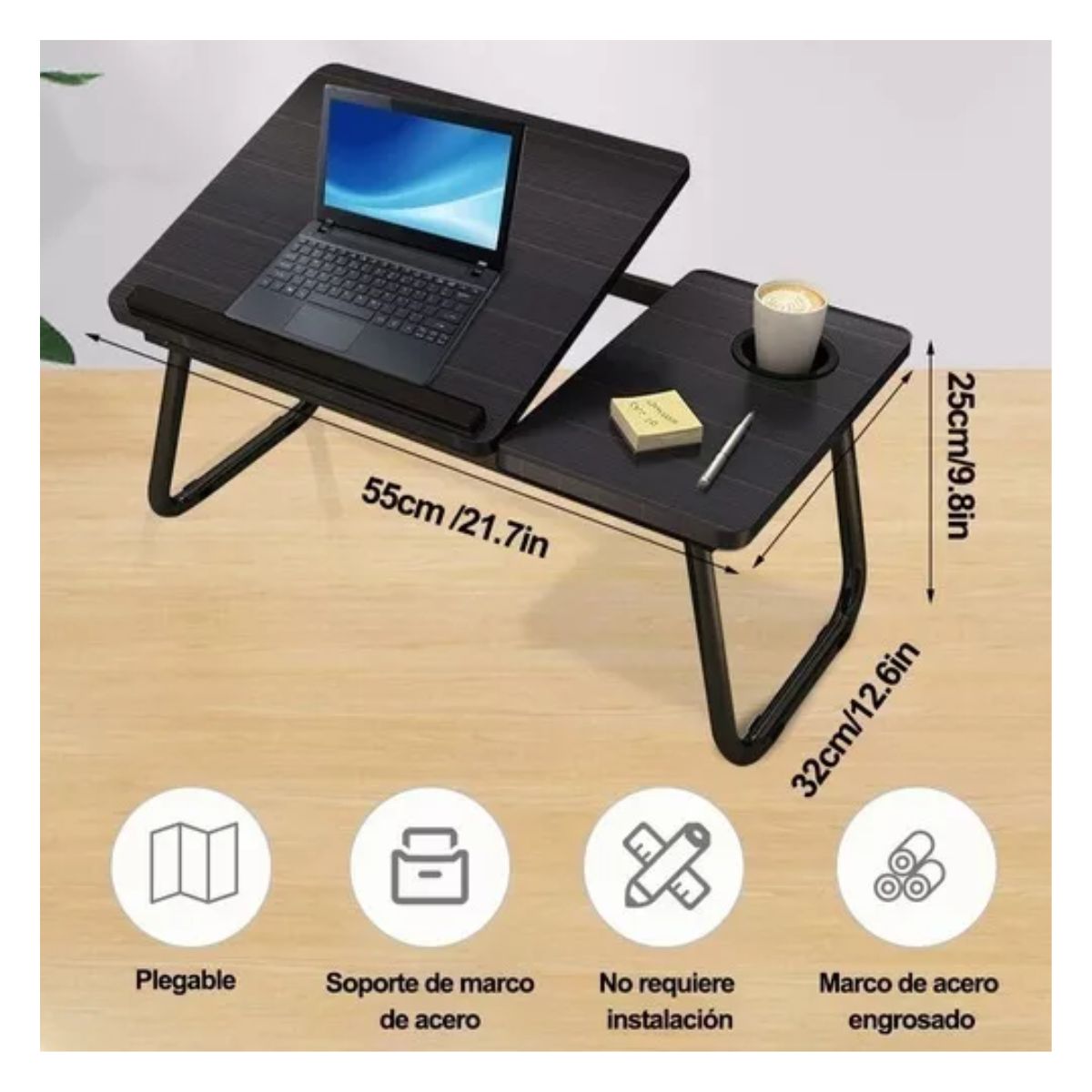 Mesa Plegable Para Laptop Malubero Portátil Soporte De Madera