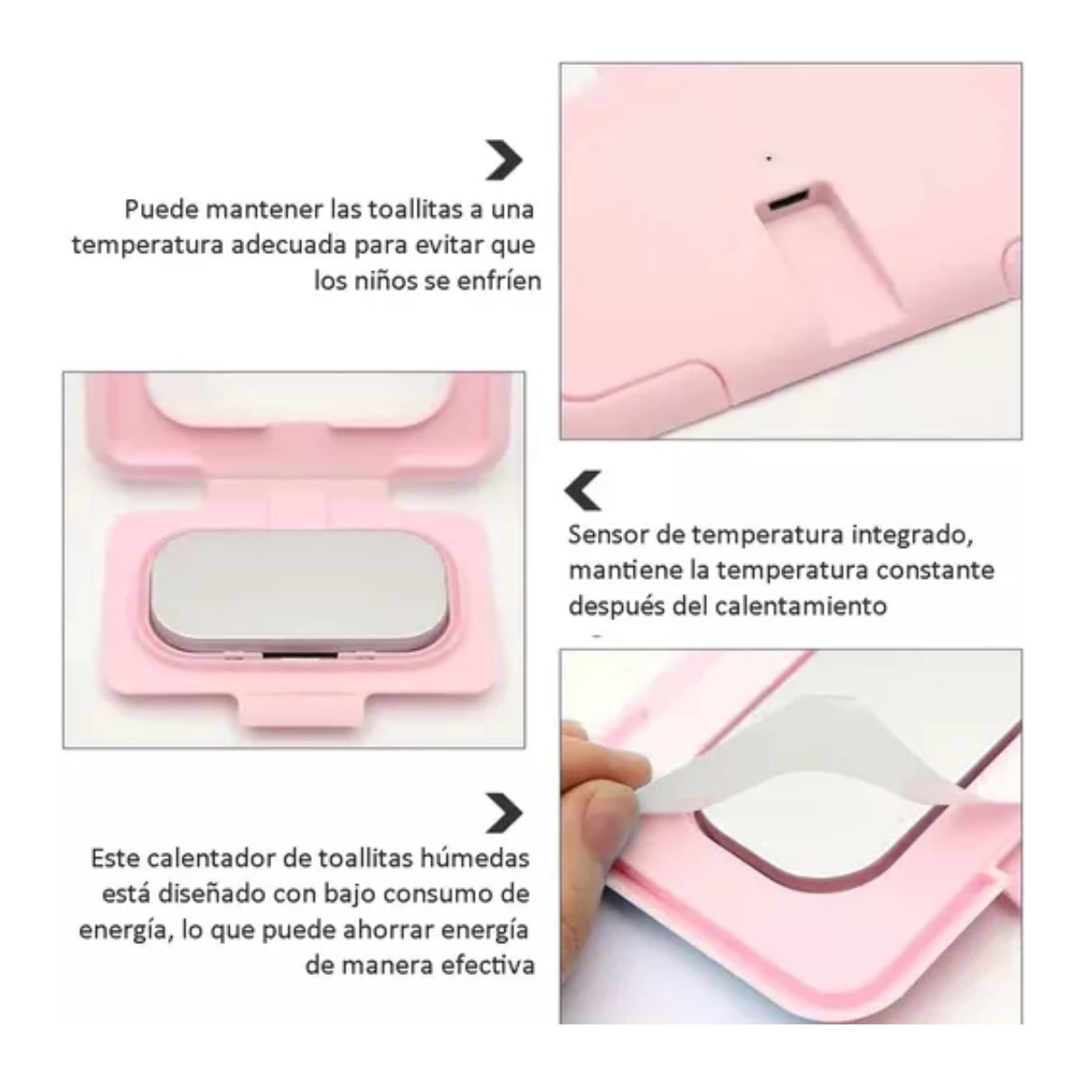 Calentador De Toallitas Húmedas Para Bebés Termostato Rosa