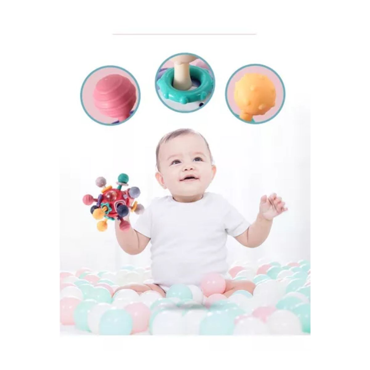 Juguete Para La Dentición Del Bebé, Alivia Las Encías Multicolr