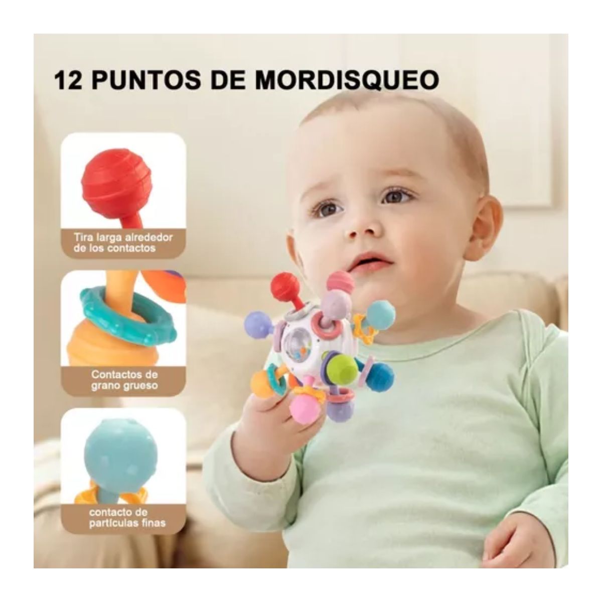 Juguete Para La Dentición Del Bebé, Alivia Las Encías Multicolr
