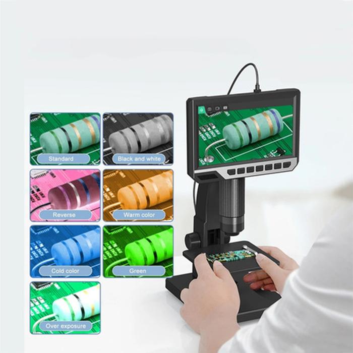Portátil Microscopio Digital Óptico, MXIOC-001-23, 1 Pza, 7 Pulgadas IPS HD, 1200 MP, 0 - 2000x, 2mm-55mm, 1920*1080Px,, MicroPro