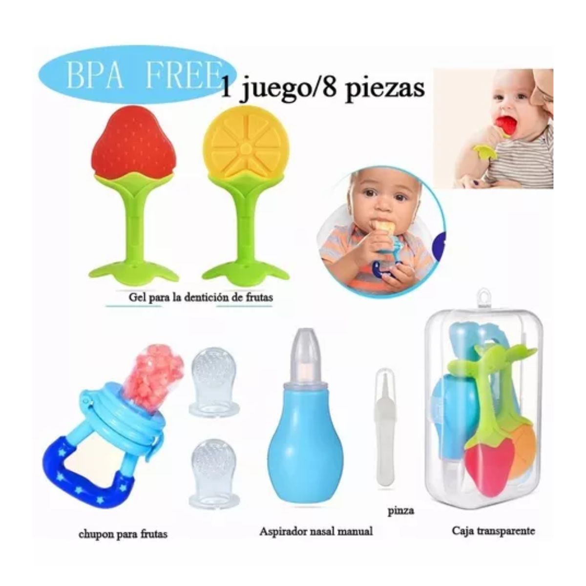 Chupones Para Bebe+Mordederas Bebe Kit Bebé Multicolr