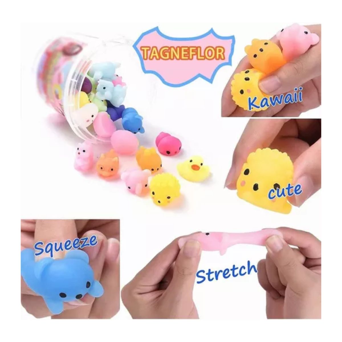 Juguete Escuichi Squishy Barato Kawaii Antiestres Multicolor