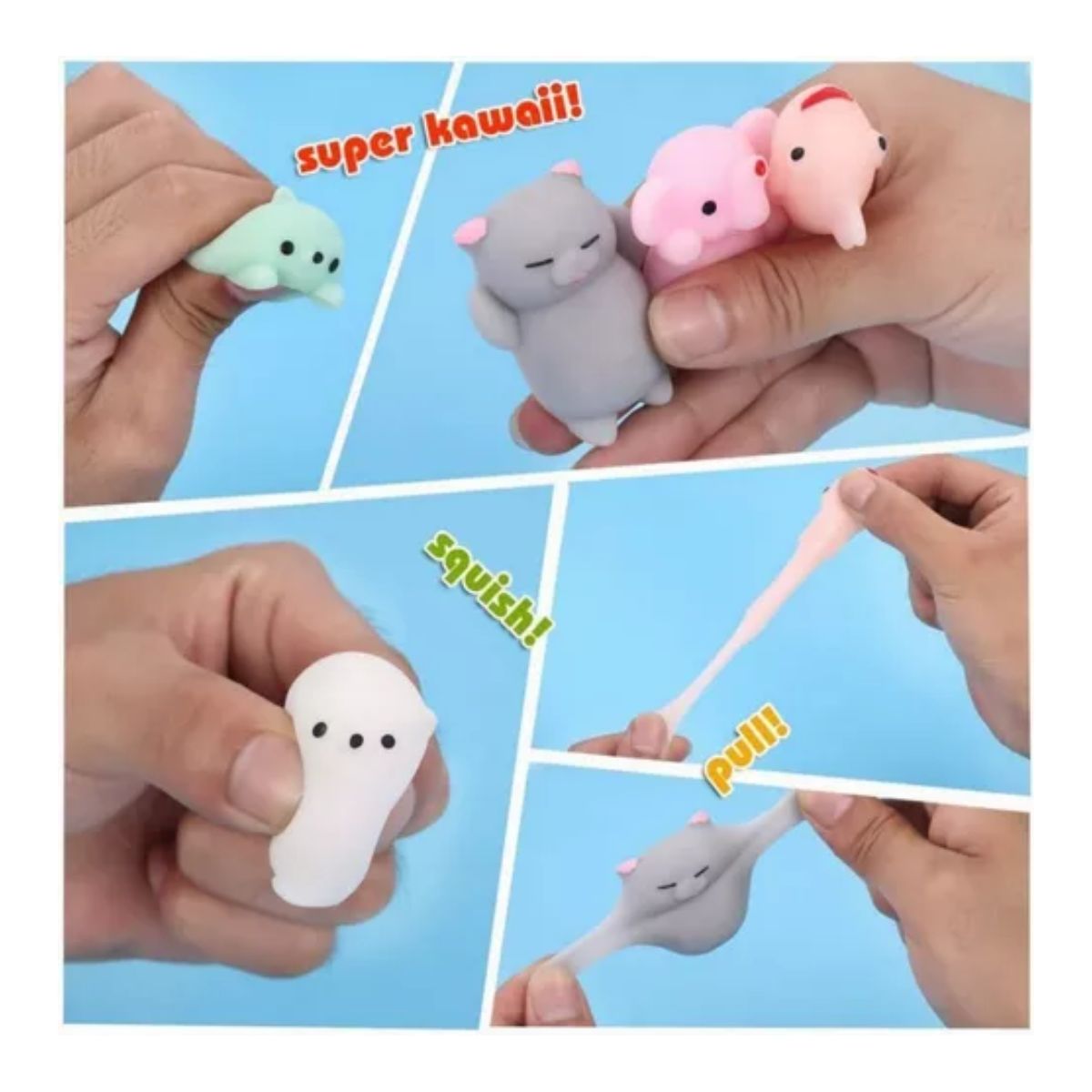 Juguete Escuichi Squishy Barato Kawaii Antiestres Multicolor