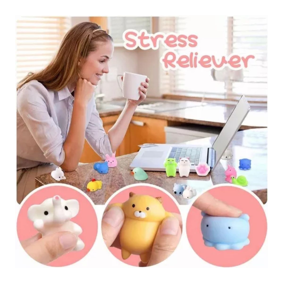 Juguete Escuichi Squishy Barato Kawaii Antiestres Multicolor