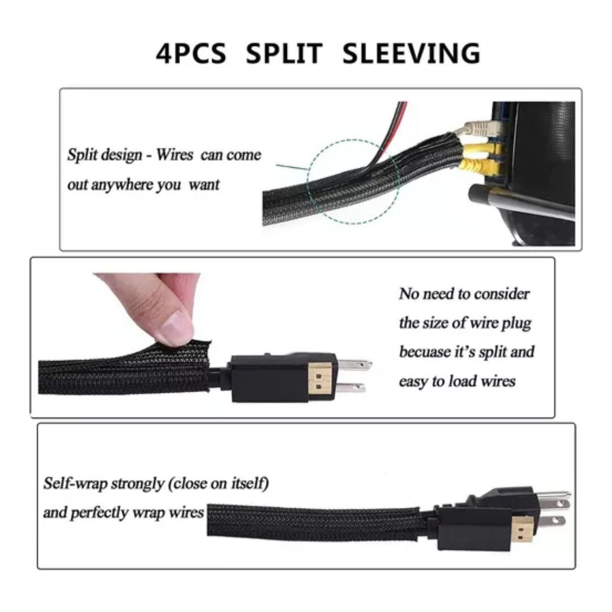 152 Kit Multifunción Organizador Cables Adhesivo Antinudos Negro