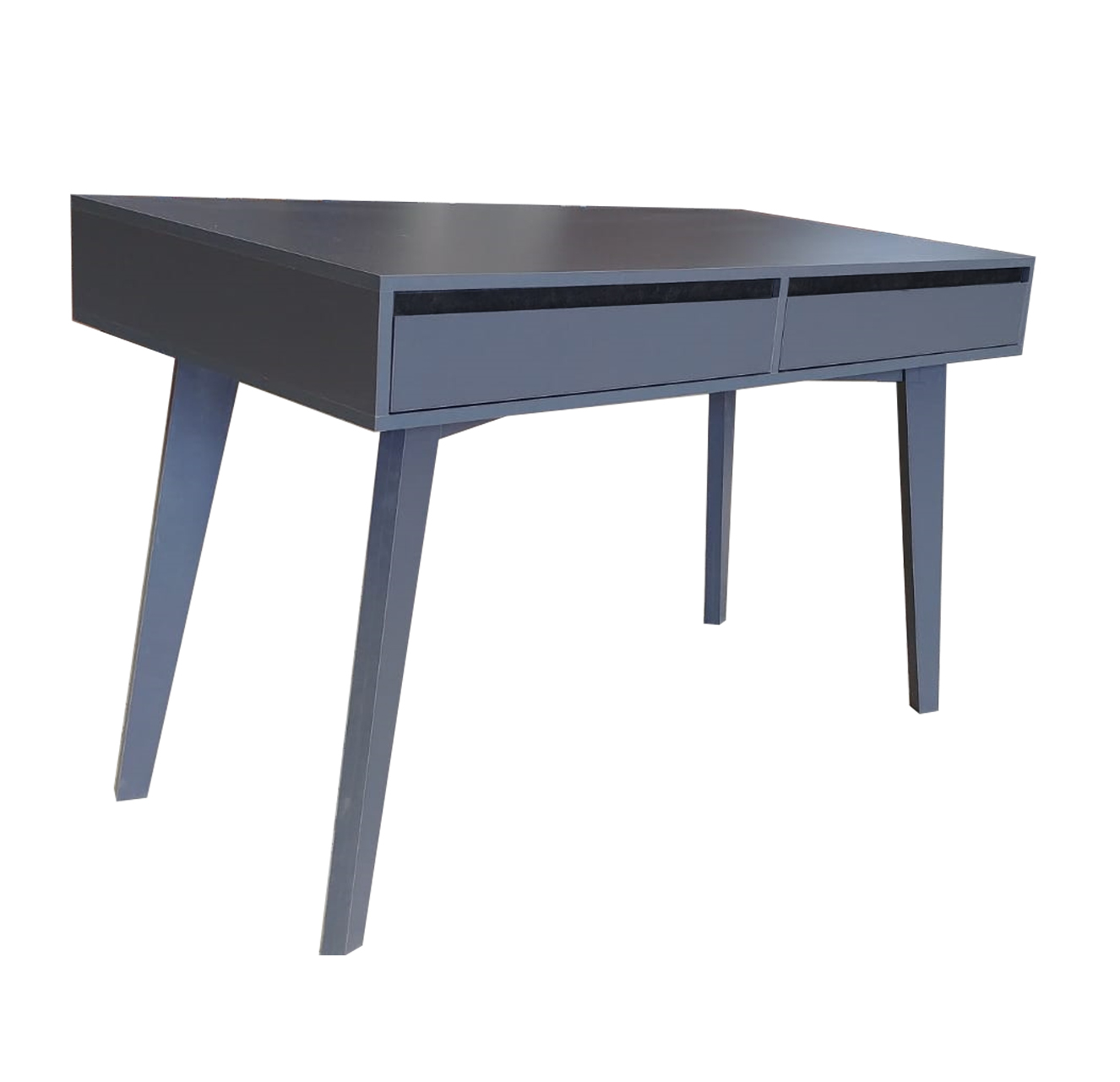 Escritorio rectangular de la familia Kalajoki acabado gris imperio.