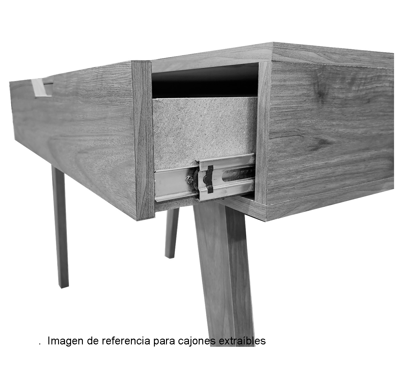 Escritorio rectangular de la familia Kalajoki acabado gris imperio.