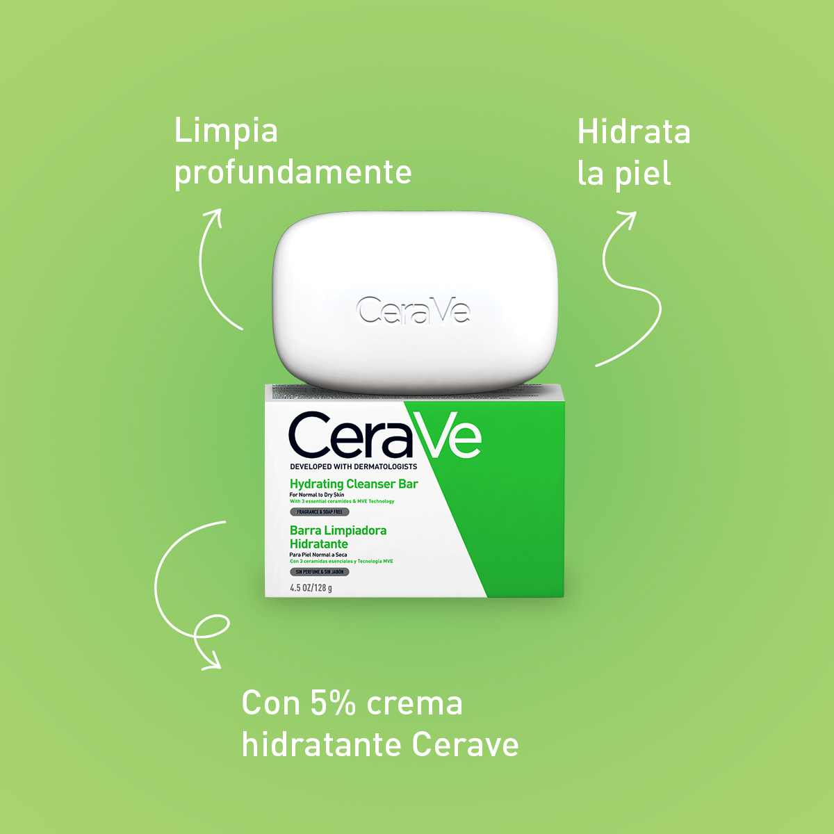 Cerave Barra Limpiadora Hidratante 4.5Oz / 128G